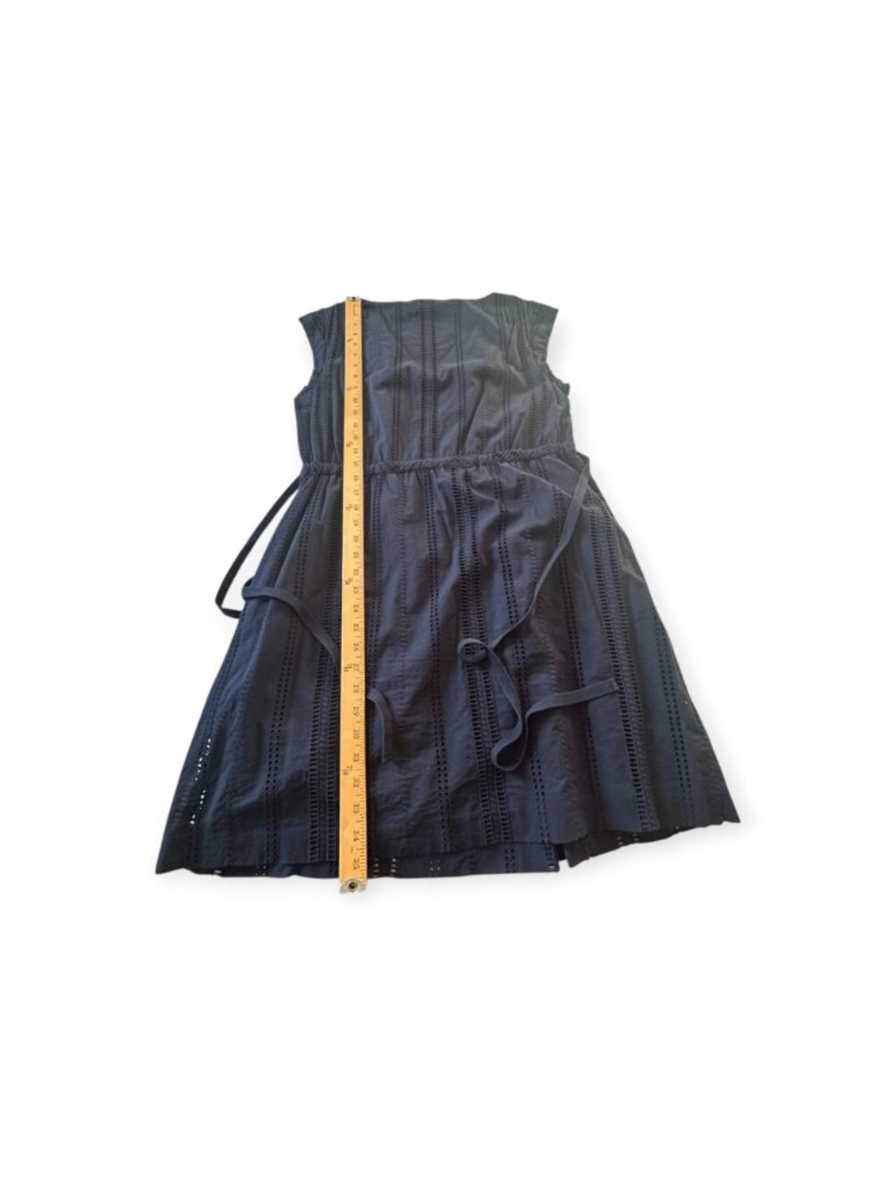 J.Crew Shelby Eyelet Dress Deep Navy Blue Size 12 V-Neck Cap Sleeve A-Line - Picture 16 of 16